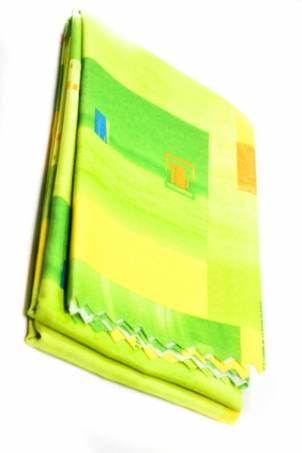 Teflónový obrus vzorovaný 160x220cm, žlto-zelená farba, zúbkovaný okraj, hran. 15