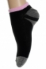 Kotníkové ponožky - čierne a ružový pás