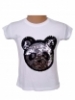 Dievčenské flitrované tričko - panda