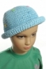 Detský pletený klobúk s kvietkami