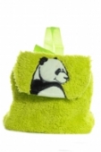 Detský mini ruksak chlpatý - panda, 0.5L