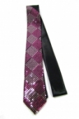 Úzka kravata - ružové flitre