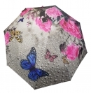 Poloautomatický,vetruodolný dáždnik Butterfly  pink roses