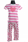 Dievčenský komplet - pyžamo srdce kráky rukáv