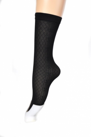 Kompresívne bezpätové silonkové ponožky LOTUS®, vzor kvet