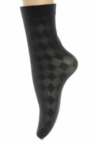 Kompresívne bezpätové silonkové ponožky LOTUS,vzor kosoštvorec