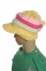 Detská pásikavá čiapka so šiltom a brmbolce