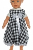 Baby šaty - kockované s mašlou