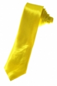 Kravata - tenká saténová - žltá