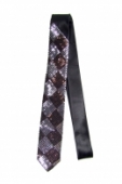 Úzka kravata - hnedé flitre