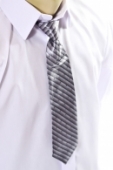 Detská kravata - sivá s pásmi