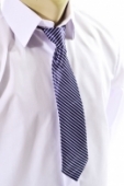 Detská kravata - modrá s pásmi , 26-305D
